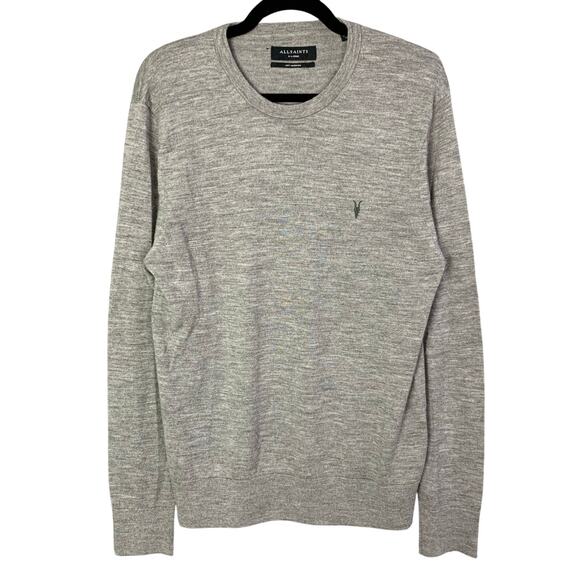 AllSaints Men's Gray‎ Merino Wool Sweater Pullover Size XL - Picture 1 of 8
